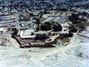 Aerial view of a fort on a waterfront