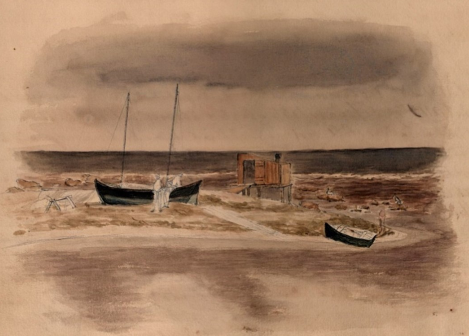 A sketch from the diary of the unknown artist.