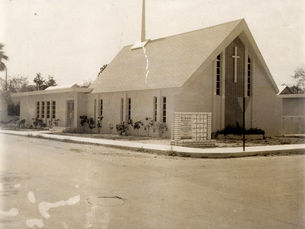 a church on a street corner