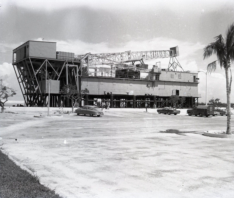 A large industrial platform at a dock