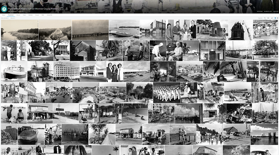 A website with an array of black-and-white photos.