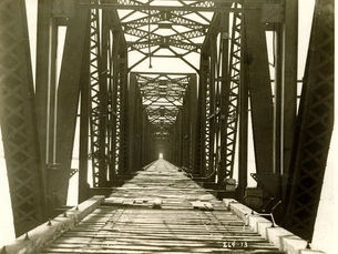 Interior of a bridge superstructure
