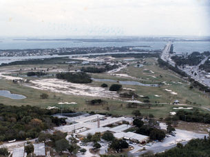 Aerial view of a golf course