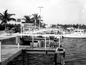 A seawall with docks and boats