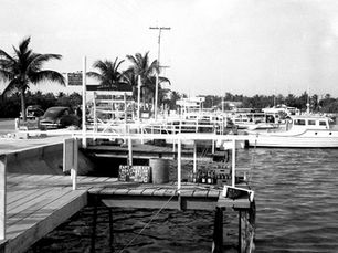 A seawall with docks and boats