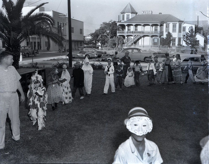 A group of children wearing costumes