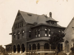A three story brick building