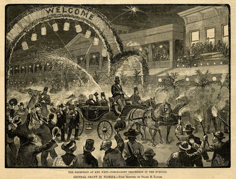 General Grant in Florida. The Reception at Key West – Torch-light Procession in the Evening. From a Sketch by Frank H. Taylor. Published in Harper’s Weekly, February 21, 1880, p.117. Gift of Corey Malcom.