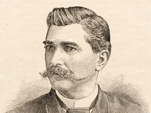 engraving of a man with a mustache