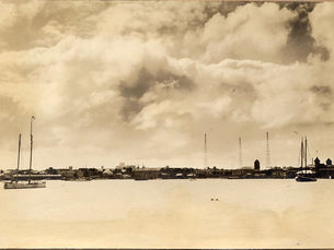 A harbor with sailboats