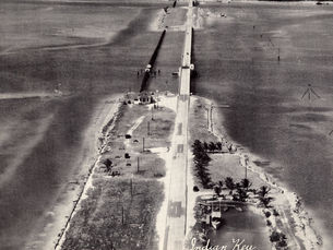 Aerial view of a highway crossing islands and bridges