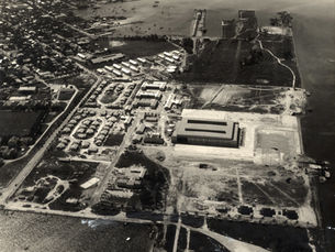 Aerial view of part of a developed island