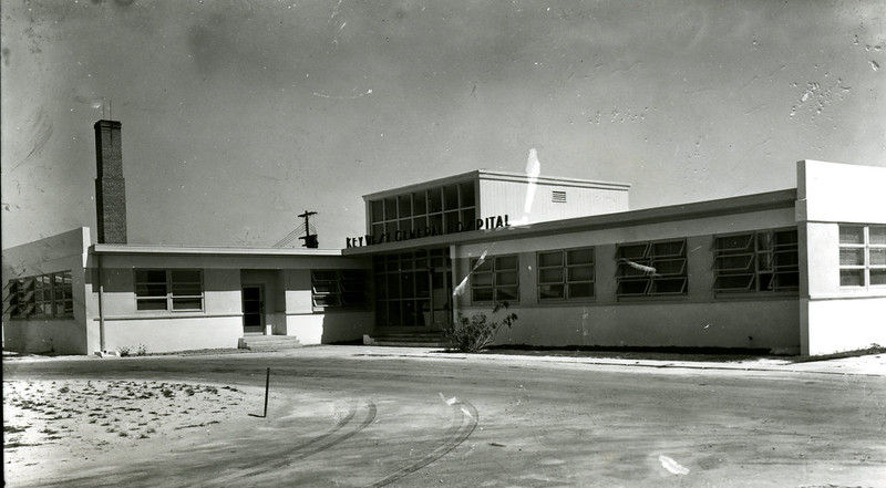 A one story concrete building